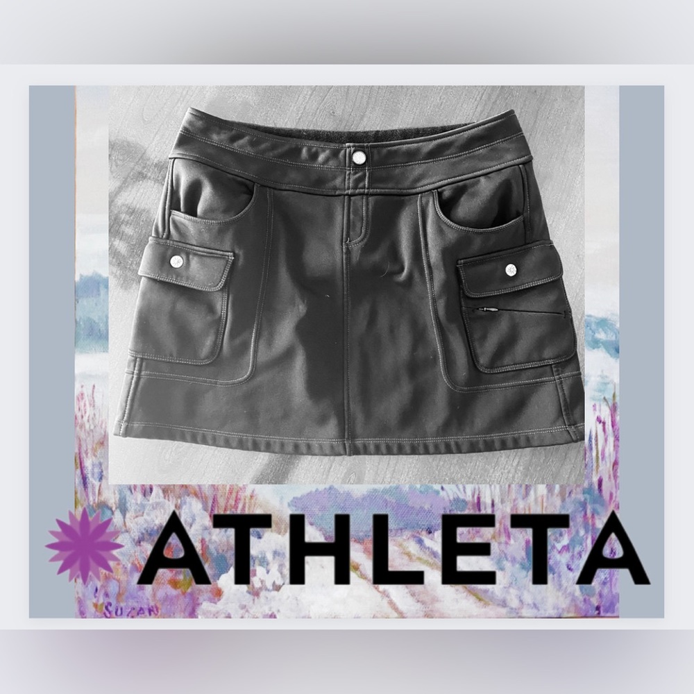 Athleta Black Cargo Pocket Skirt Size Large